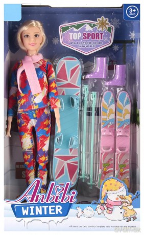 Lalka 29cm Akc Narty 20x33x6 Mc Wb 36/72