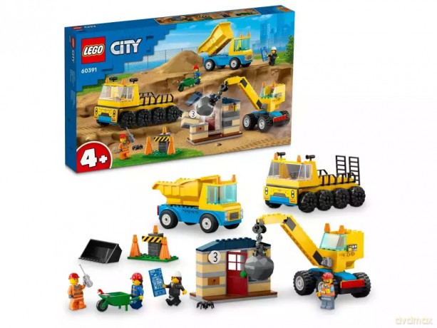 LEGO City Ciężarówki i dźwig z kulą wyburzeniową 60391 (3 sztuki) [KLOCKI]