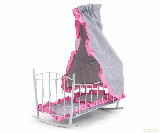 Łóżeczko Kołyska dla lalek Lily z baldachimem Prestige pink różowe