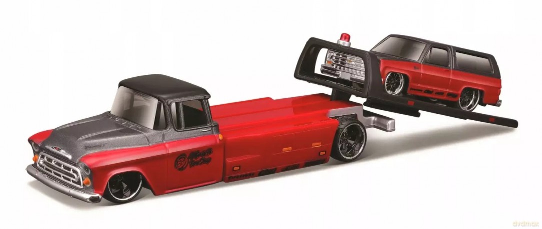 MAISTO 15055-11 Chevrolet Flatbed 1957 laweta + Chevrolet K5 Blazer 1979