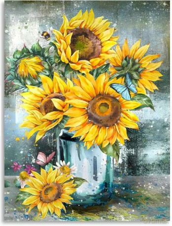 Malowanie po numerach Bukiet słoneczników w słoiku 50x40cm 2001334
