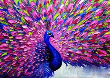 Malowanie po numerach Paw z różowym ogonem 40x50cm 2000672