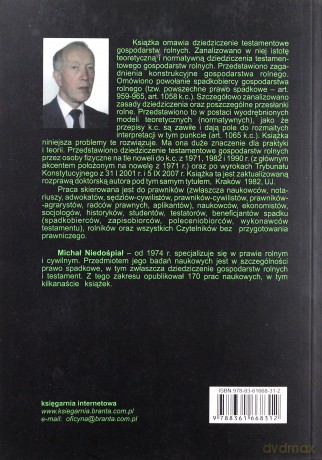 Dziedziczenie testamentowe gospodarstw rolnych przez osoby fizyczne - Michał Niedośpiał [KSIĄŻKA]
