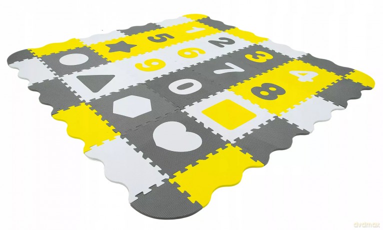 Mata puzzlowa 16 elem.30x30 szary kojec 34405