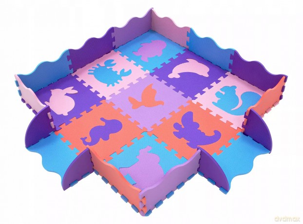 Mata puzzlowa 9 elem.30x30 fiolet kojec 34351