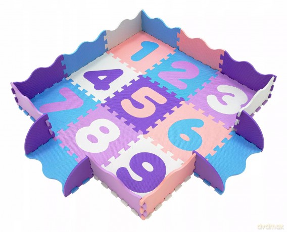 Mata puzzlowa 9 elem.30x30 kojec fiolet 34344