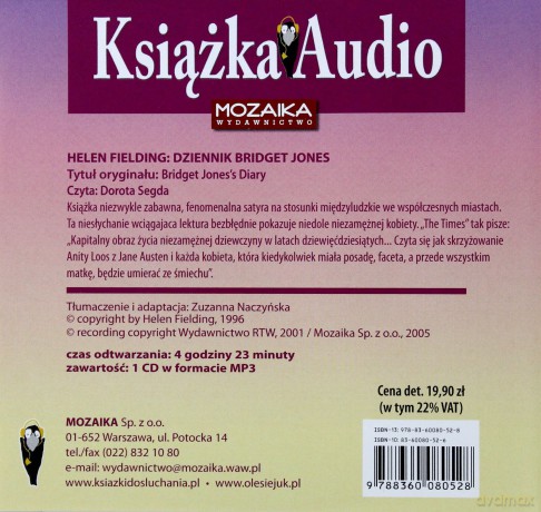 Dziennik Bridget Jones - Helen Fielding [Audiobook]