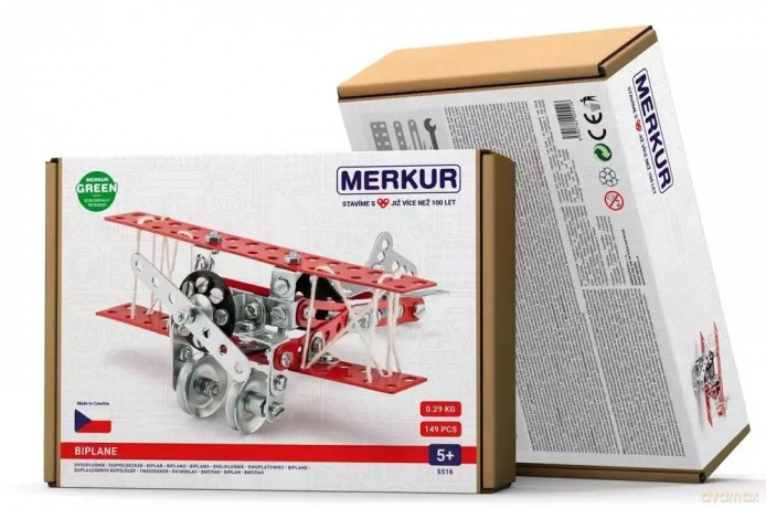 metalowe Merkur 051 - Samolot dwupłatowiec, 148 el. 5516 MERKUR [KLOCKI]