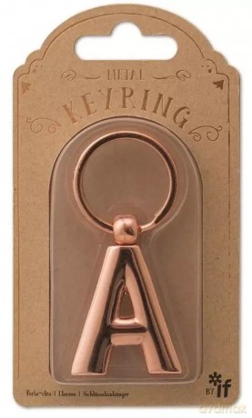 Metalowy brelok do kluczy litera A Keyring