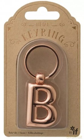 Metalowy brelok do kluczy litera B Keyring