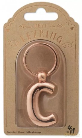 Metalowy brelok do kluczy litera C Keyring