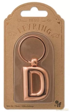 Metalowy brelok do kluczy litera D Keyring