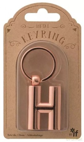 Metalowy brelok do kluczy litera H Keyring