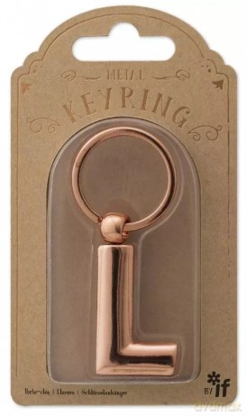 Metalowy brelok do kluczy litera L Keyring