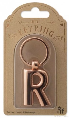 Metalowy brelok do kluczy litera R Keyring