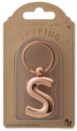 Metalowy brelok do kluczy litera S Keyring