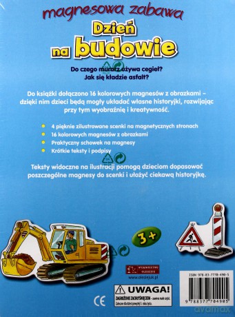 Dzień na budowie. Magnesowa zabawa [KSIĄŻKA]