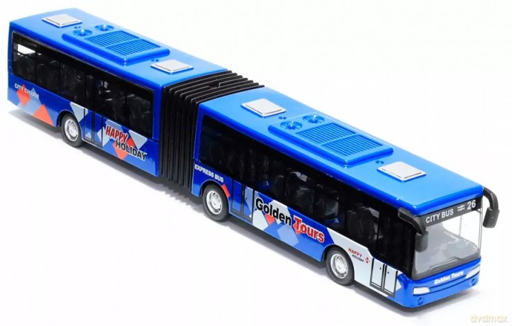 MIEJSKI AUTOBUS PRZEGUBOWY AUTOKAR z NAPĘDEM 22 cm DŁUGOŚCI