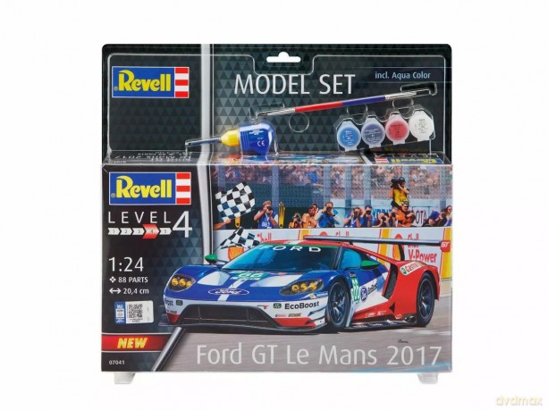 Model do sklejania 1:24 67041 Ford GT Le Mans 2017 + farbki + klej + pędzelki Revell