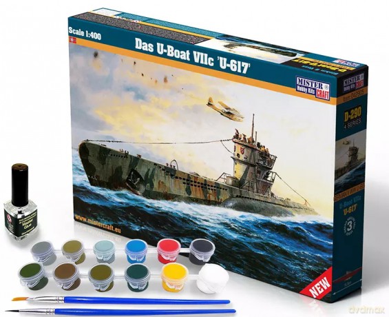Model łodzi podwodnej Das U-Boat VIIC U-617, 1:400