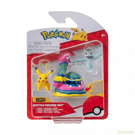 POKEMON Bitewna 3Pak Machop, Pikachu, Alolan Muk, figurki [FIGURKA]
