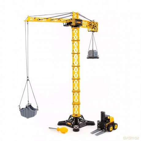 Polesie 09255 Żuraw budowniczy Gigant z ładowarką 588 elementów w pudełku [KLOCKI]