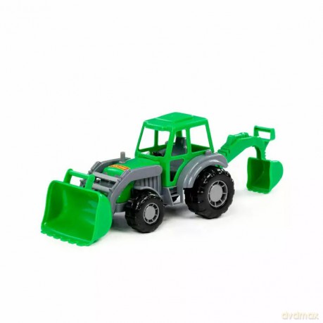 Polesie 24446 Majster, traktor-koparka szaro-zielony w siatce