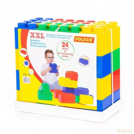 Polesie 68019 budowniczy XXL 24el + łącznik do klocków [KLOCKI]