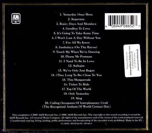 The Carpenters: Greatest Golden Hits [CD]