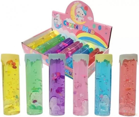 Slime jednokolorowy przeźroczysty z konfetti MIX