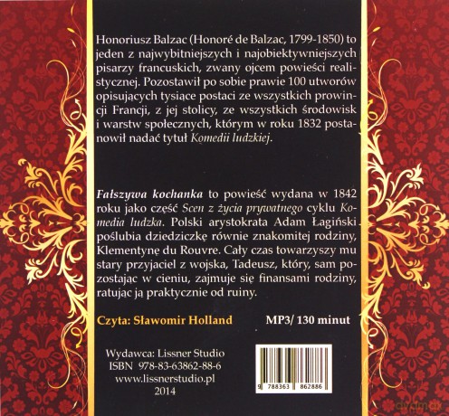 Fałszywa kochanka. Książka audio CD MP3 - Honore de Balzac [KSIĄŻKA]