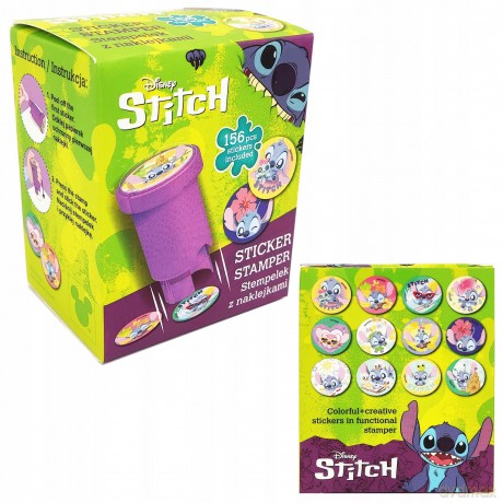 STEMPEL z NAKLEJKAMI STITCH DISNEY BLUE 156 NAKLEJEK COOLPACK MIX 1szt.