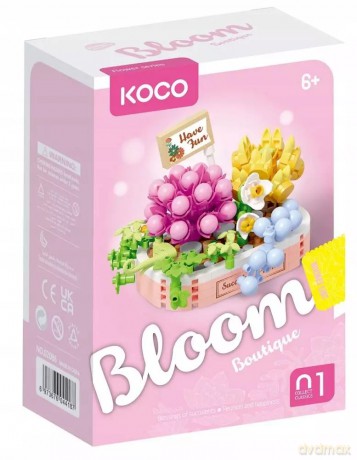 sukulenty w różowej donicy 249 elementów [KLOCKI]