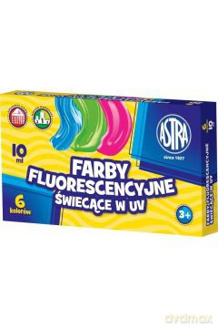 Farby fluorescencyjne 6 kolorów, 10 ml [KSIĄŻKA]