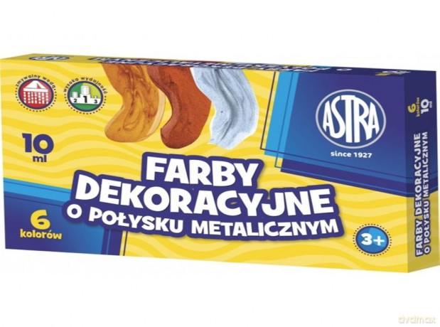 Farby metaliczne 6 kolorów, 10 ml [KSIĄŻKA]