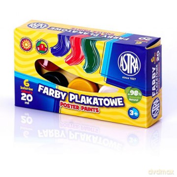 Farby plakatowe 6 kolorów, 20 ml [KSIĄŻKA]