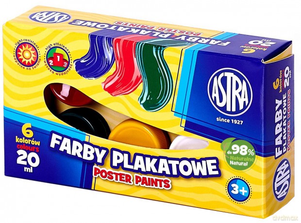 Farby plakatowe 8 kolorów, 20 ml [KSIĄŻKA]