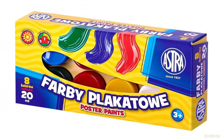 Farby plakatowe w tubie 12 kolorów, 30 ml [KSIĄŻKA]