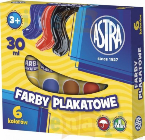 Farby plakatowe w tubie 6 kolorów, 30 ml [KSIĄŻKA]