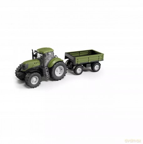 Traktor Zielony z Przyczepą W Pudełku