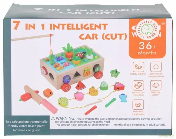 Wózek drewniany Sorter edukacyjny 7w1