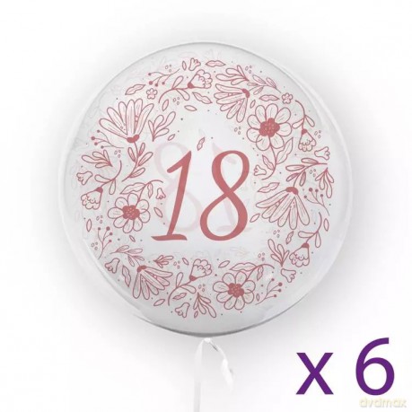 Zestaw 6 sztuk - "18-stka", kwiaty