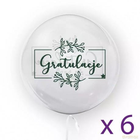 Zestaw 6 sztuk - "Gratulacje", zielony