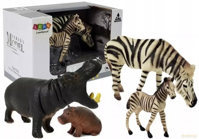 Zestaw Figurek Zwierzęta Afryka Hipopotam Zebra [FIGURKA]