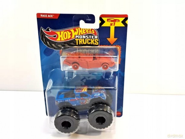 Zestaw Hot Wheels Monster Trucks Race Ace 2 Autka