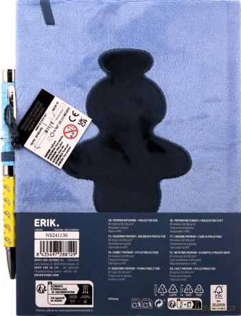 Disney Stitch Plush Notes A5 z długopisem / Disney Stitch A5 premium notebook + projector pen