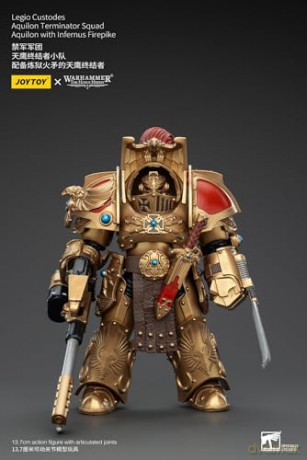 Legio Custodes Aquilon Terminator Squad Aquilon with Infernus Firepike Warhammer The Horus Heresy 1/18 Figurka 14 cm