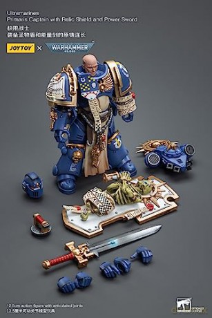 Ultramarines Primaris Captain with Relic Shield and Power Sword Warhammer 40k 1/18 Figurka 12 cm