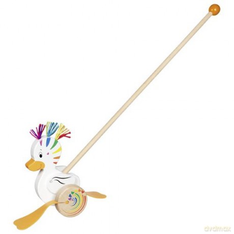 Drewniana kaczka Lou na patyku Goki