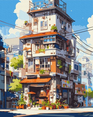 Malowanie po numerach BRUSHME 40x50 cm Apartamenty w Tokio